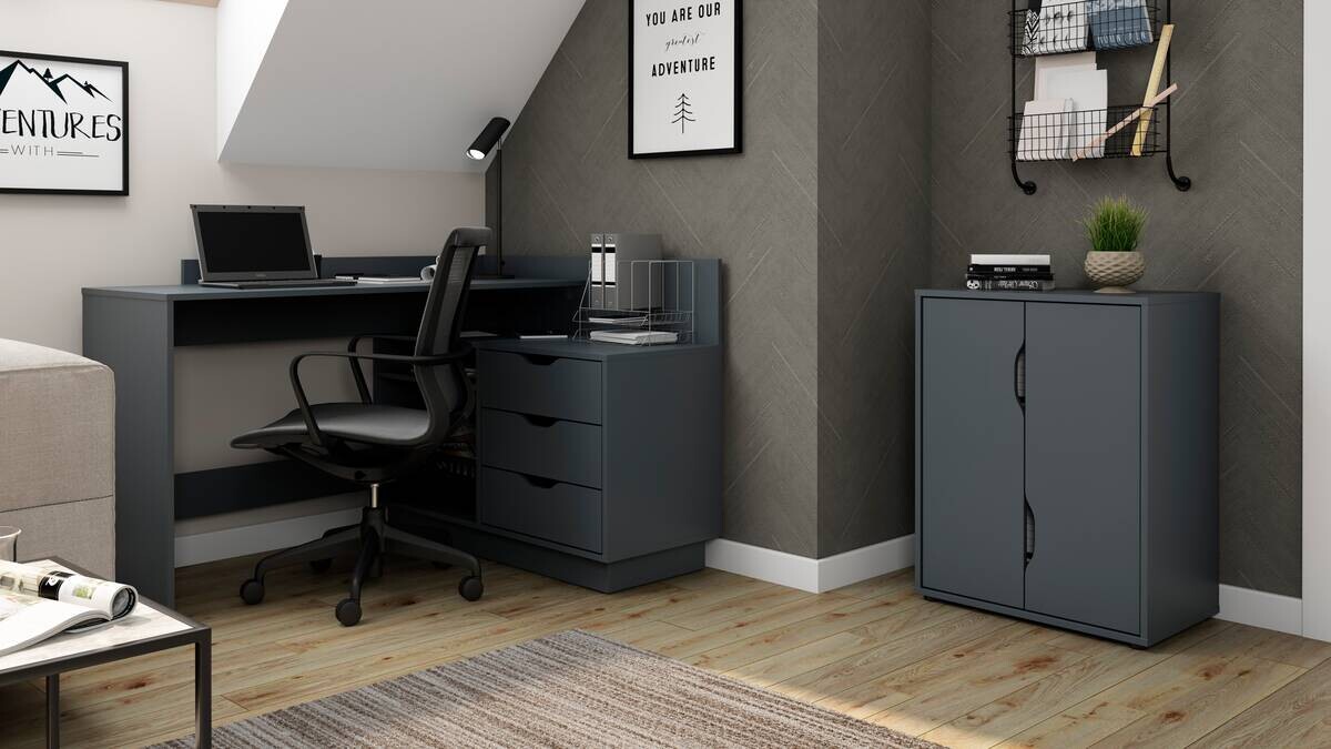 Aktenschrank BELFAST anthrazit B/H/T: ca. 60x76,5x37 cm