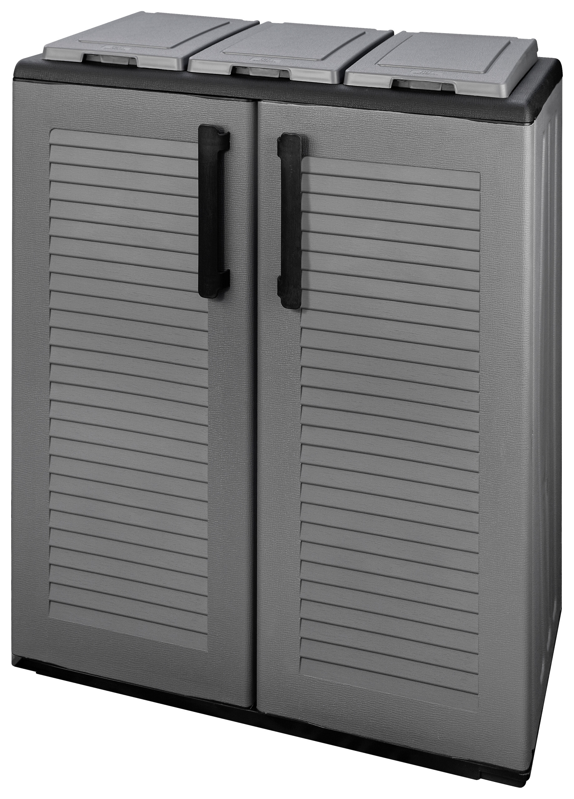 ArtPlast Mülltrennungsschrank Easy grau Kunststoff B/H/T: ca. 68x84x34 cm