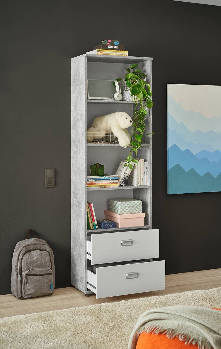 Standregal Matino Beton B/H/T: ca. 60x191x33 cm