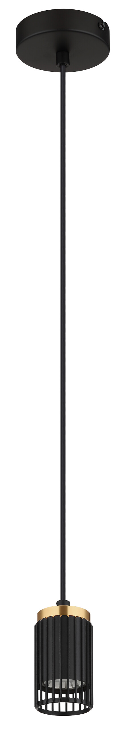 GLOBO Pendelleuchte mattschwarz Metall Aluminium H/D: ca. 120x10 cm GU10 1 Brennstellen