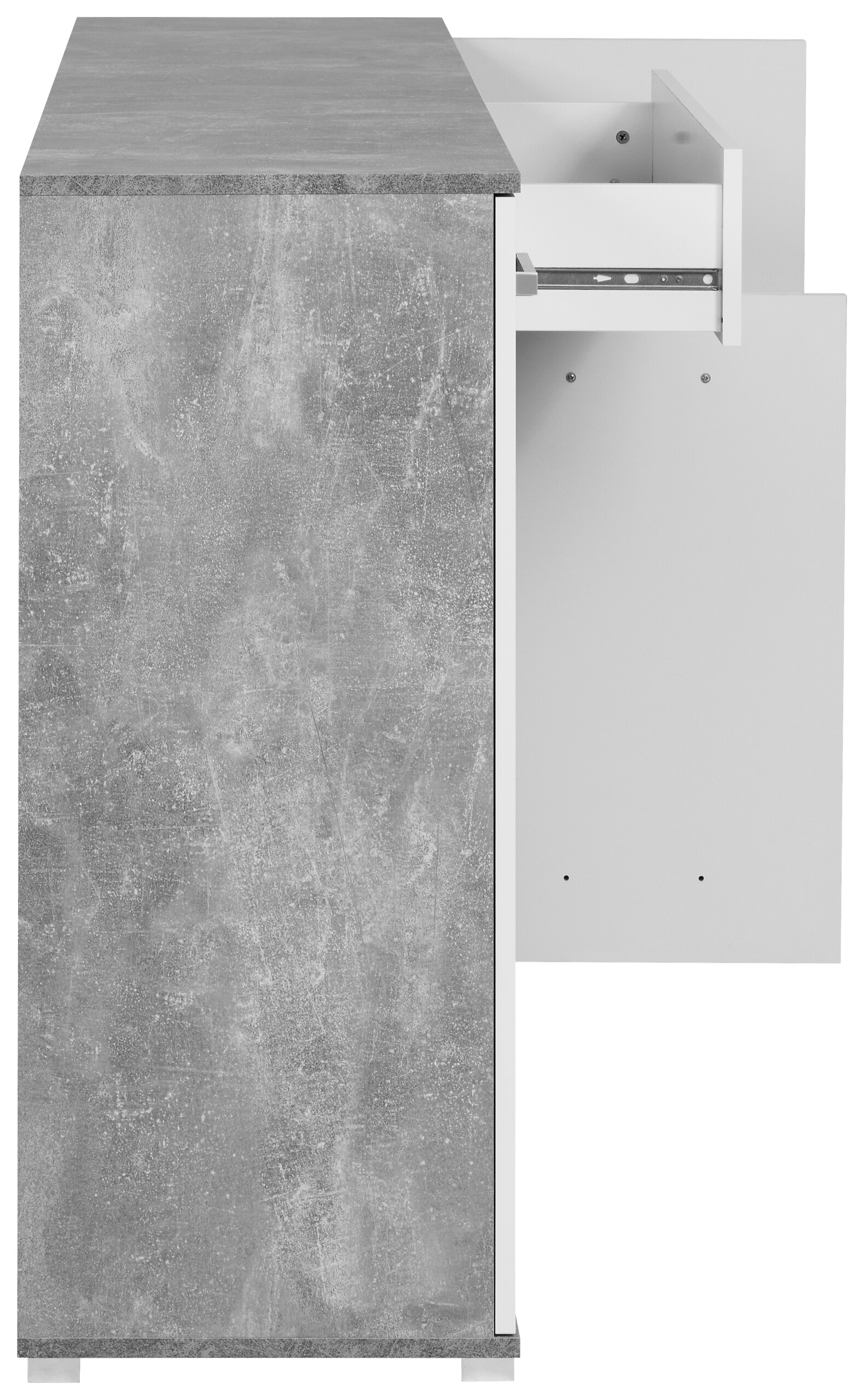 Sideboard Volos Beton Optik weiß B/H/T: ca. 160x90x38 cm