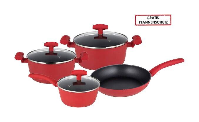 MICHELINO Topfset Nora rot Aluminium 7 tlg.