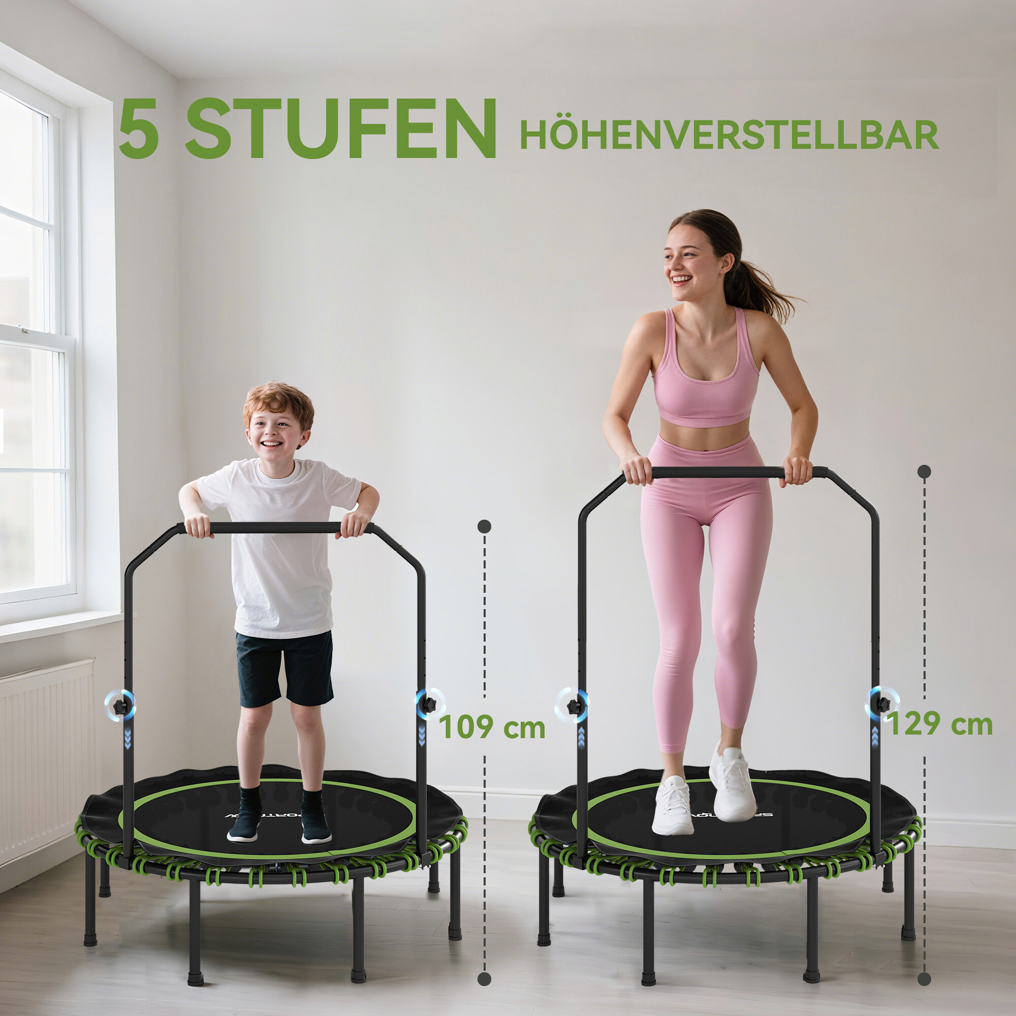 SPORTNOW Fitness Trampolin grün B/H/L: ca. 114x129x114 cm