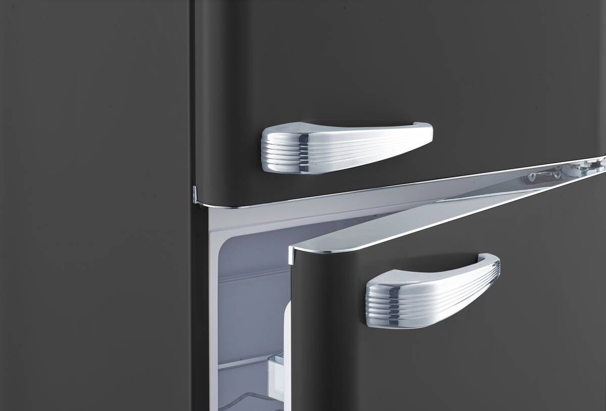 Wolkenstein Retro Kühl-/Gefrierkombination GK212.4RT B schwarz B/H/T: ca. 54,5x145,6x62,6 cm