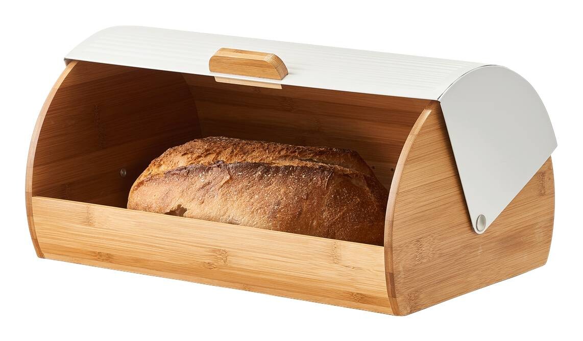 Zeller Brotkasten weiß Bambus B/H/L: ca. 27x19x39 cm