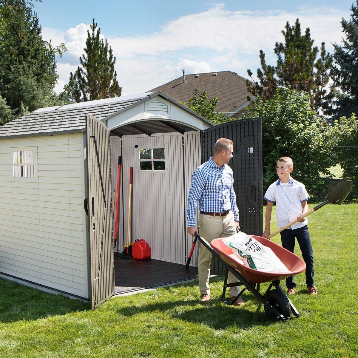 Lifetime Gartenhaus Phoenix Lichtgrau B/H/L: ca. 214x227x285 cm