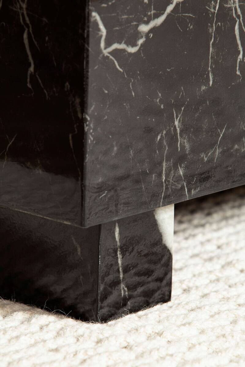 Wohnling Couchtisch schwarz Marmor B/H/T: ca. 60x35x60 cm