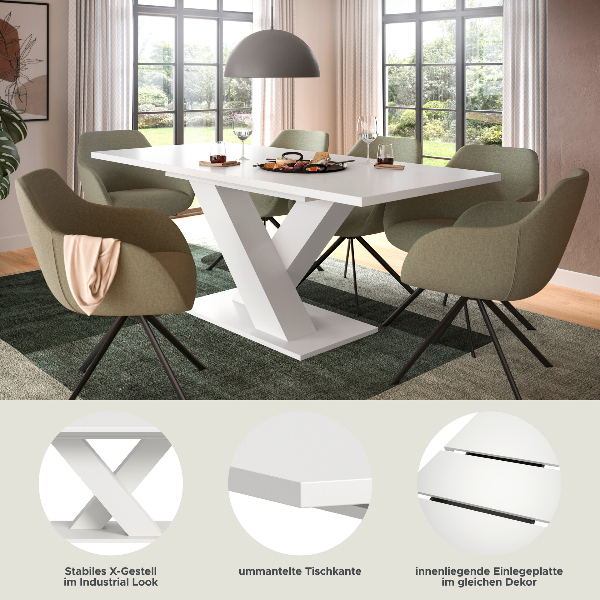 Esstisch MOTION weiß B/H/T: ca. 150x76x90 cm