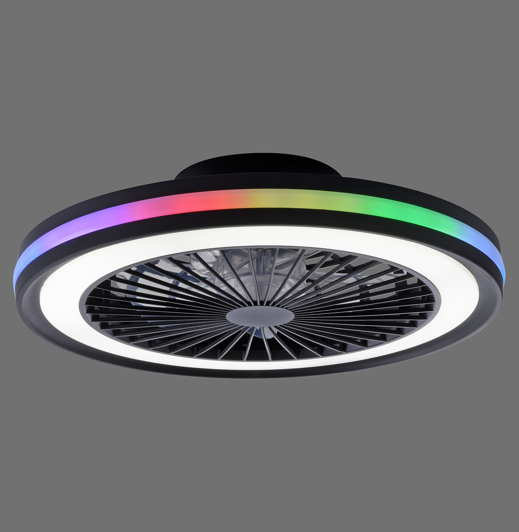 Just Light LED-Deckenventilator Brandon schwarz B/H/L: ca. 45,5x14x45,5 cm max. 36 W