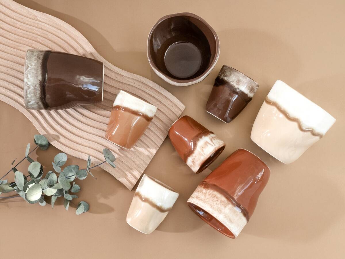 CreaTable Teetassenset Squeezy Mocha braun Steinzeug 4 tlg.