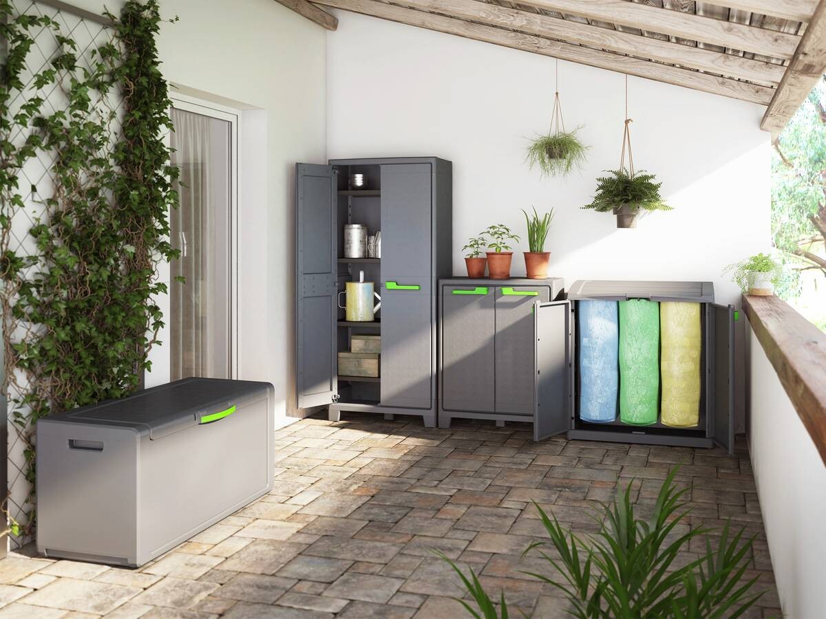 Keter Kunststoffschrank Moby grau Kunststoff B/H/T: ca. 80x182x44 cm Keter Kunststoffschrank Moby grau Kunststoff B/H/T: ca. 80x182x44 cm