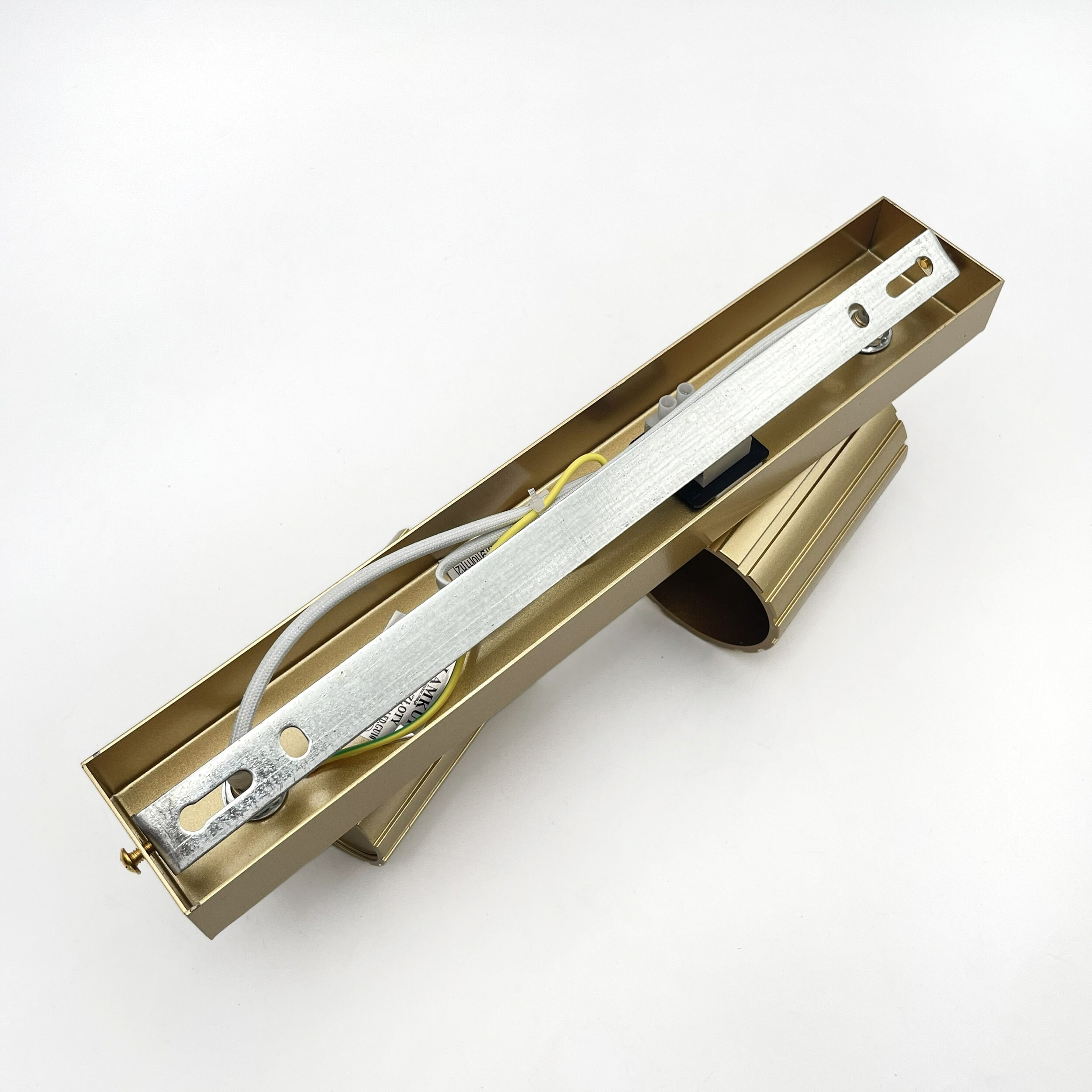 Lamkur Strahler Prisma gold Stahl B/H/L: ca. 6,5x16,5x30 cm 2 Brennstellen