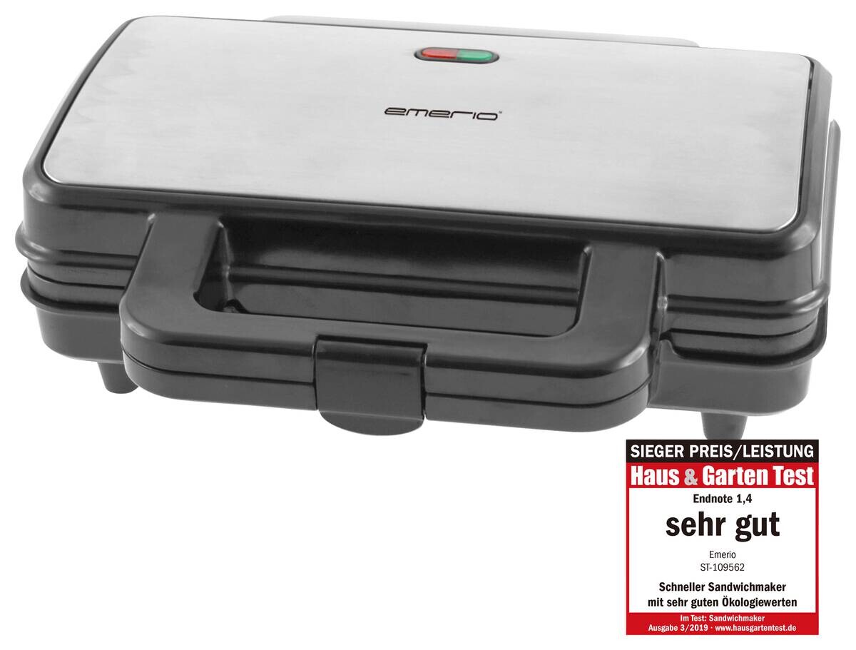 Emerio Sandwichtoaster ST-109562.21 schwarz silber Metall Kunststoff B/H/L: ca. 24x10x29 cm
