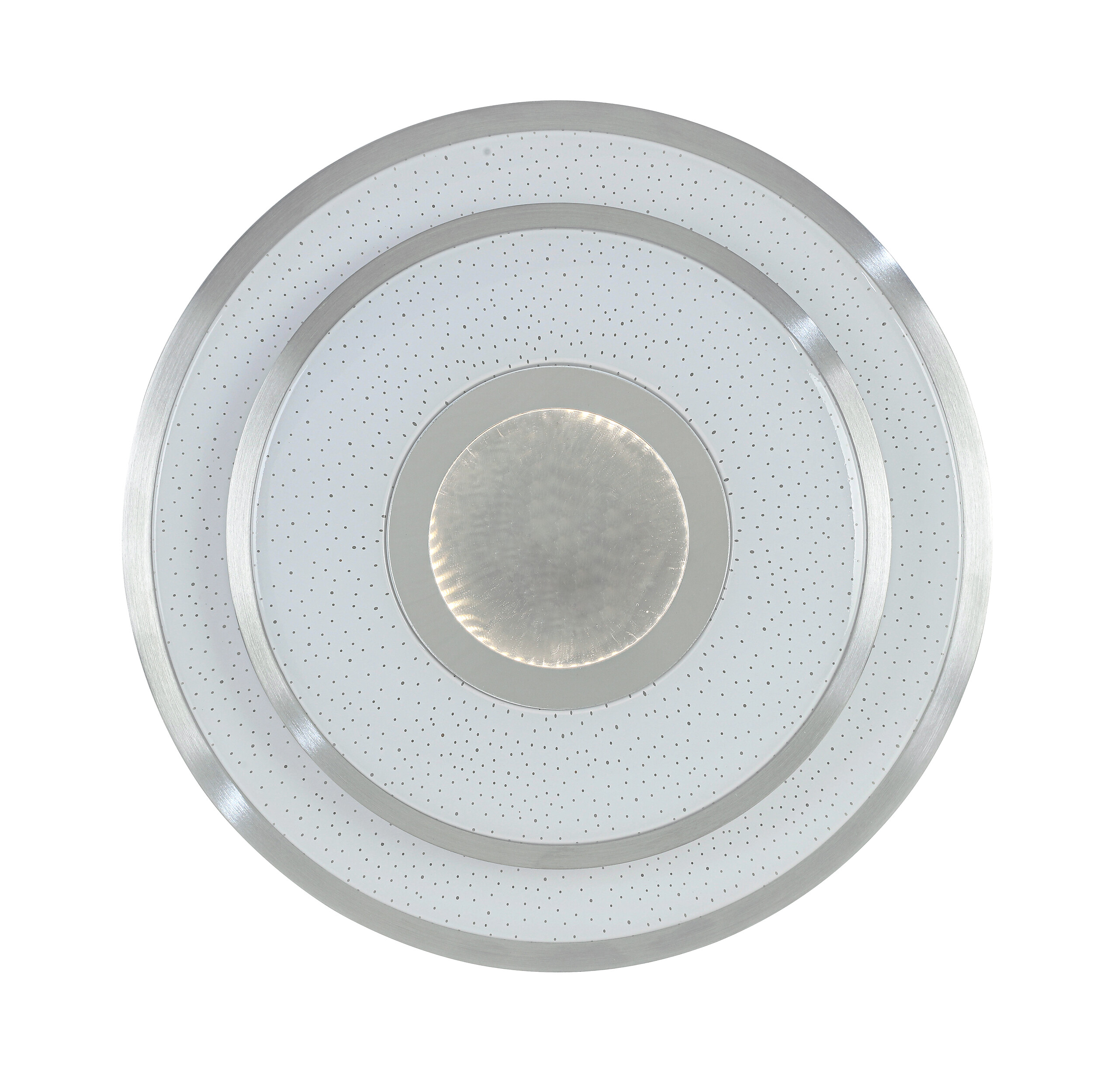 Nolo LED Deckenleuchte Chrom weiß Kunststoff Metall B/H/L: ca. 38x7,5x38 cm 2 Brennstellen