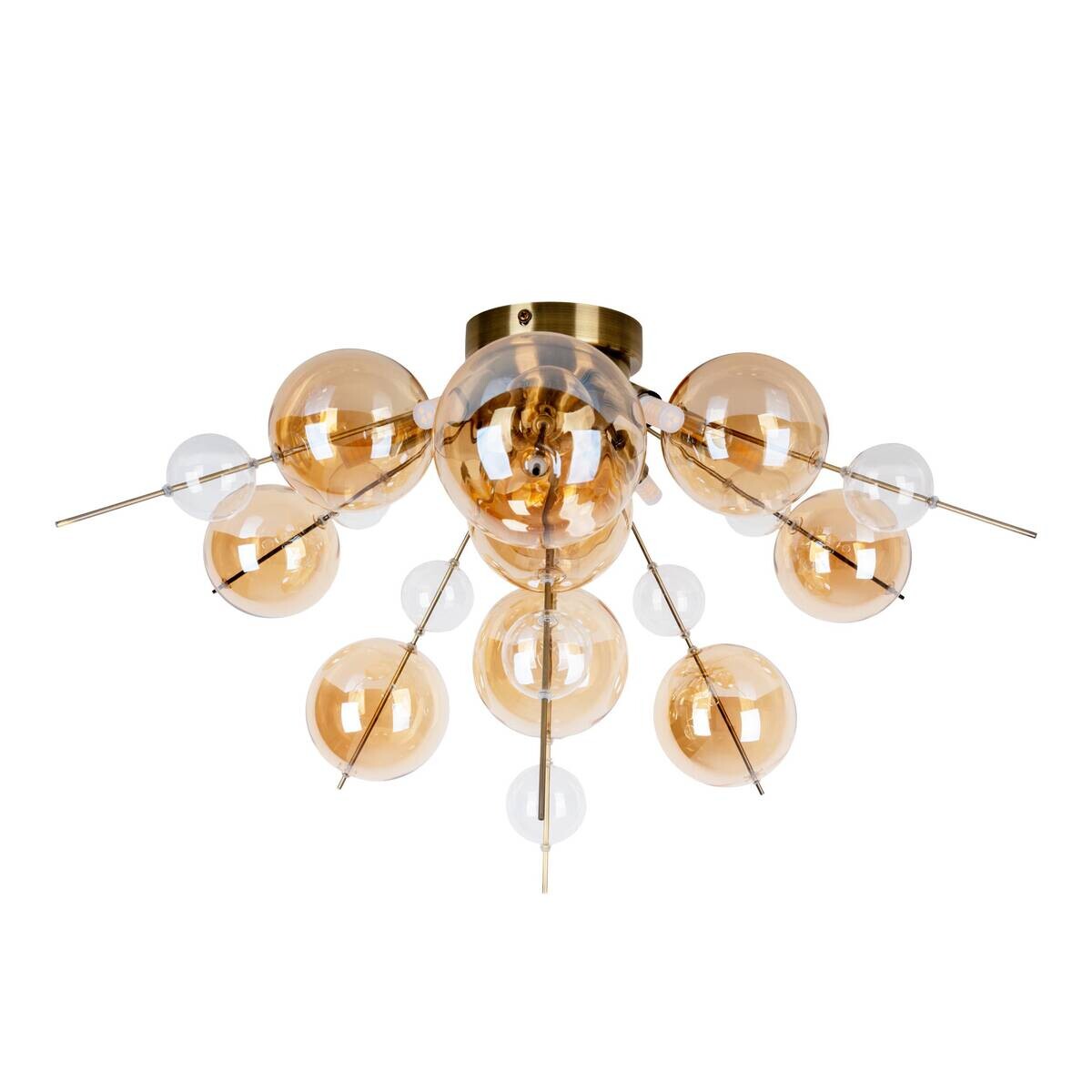 Näve Leuchten Deckenleuchte amber Glas Metall B/H/T/D: ca. 57x38x57x57 cm G9 6 Brennstellen