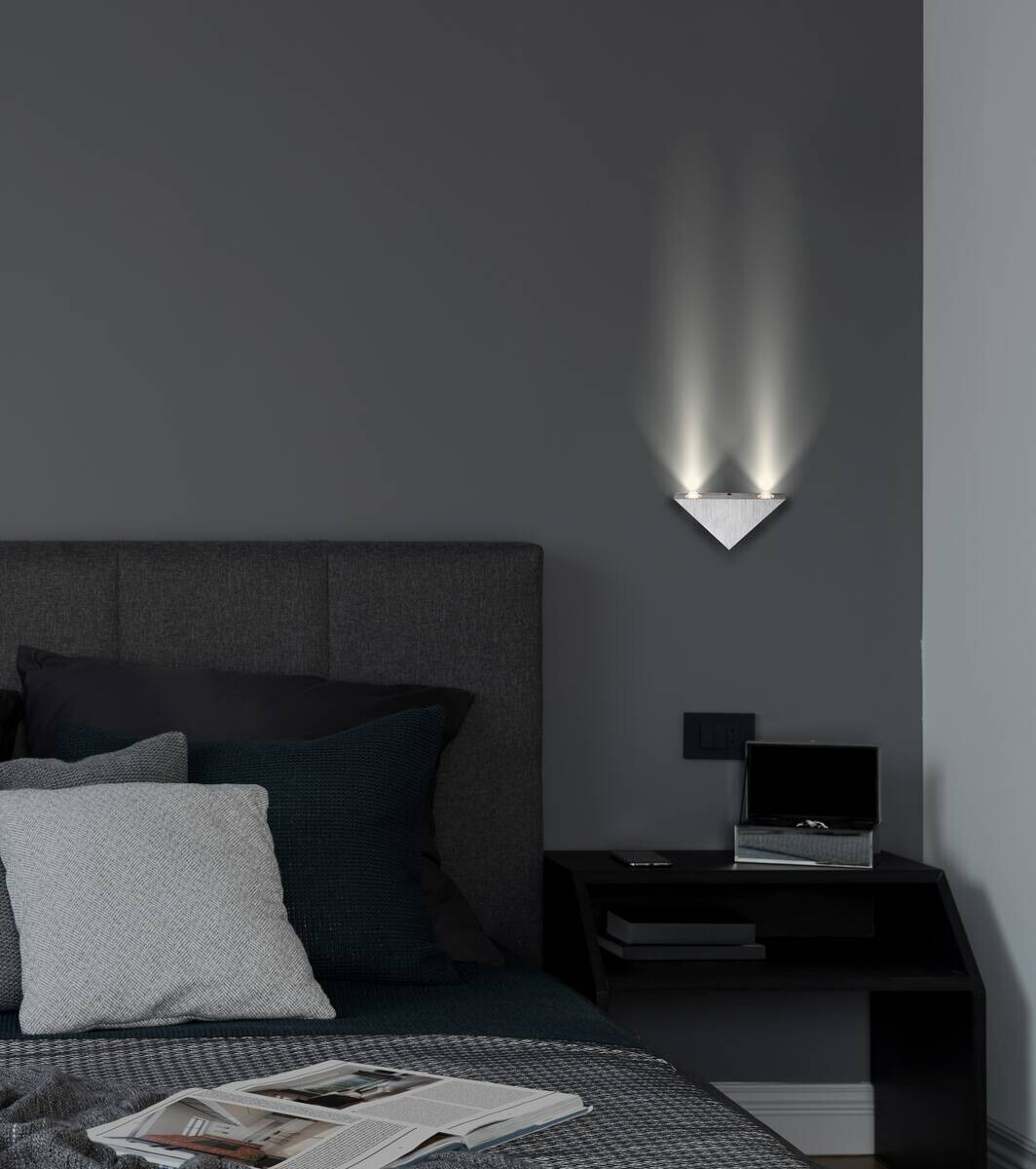 GLOBO LED-Wandleuchte silber Aluminium B/H: ca. 16,5x9 cm