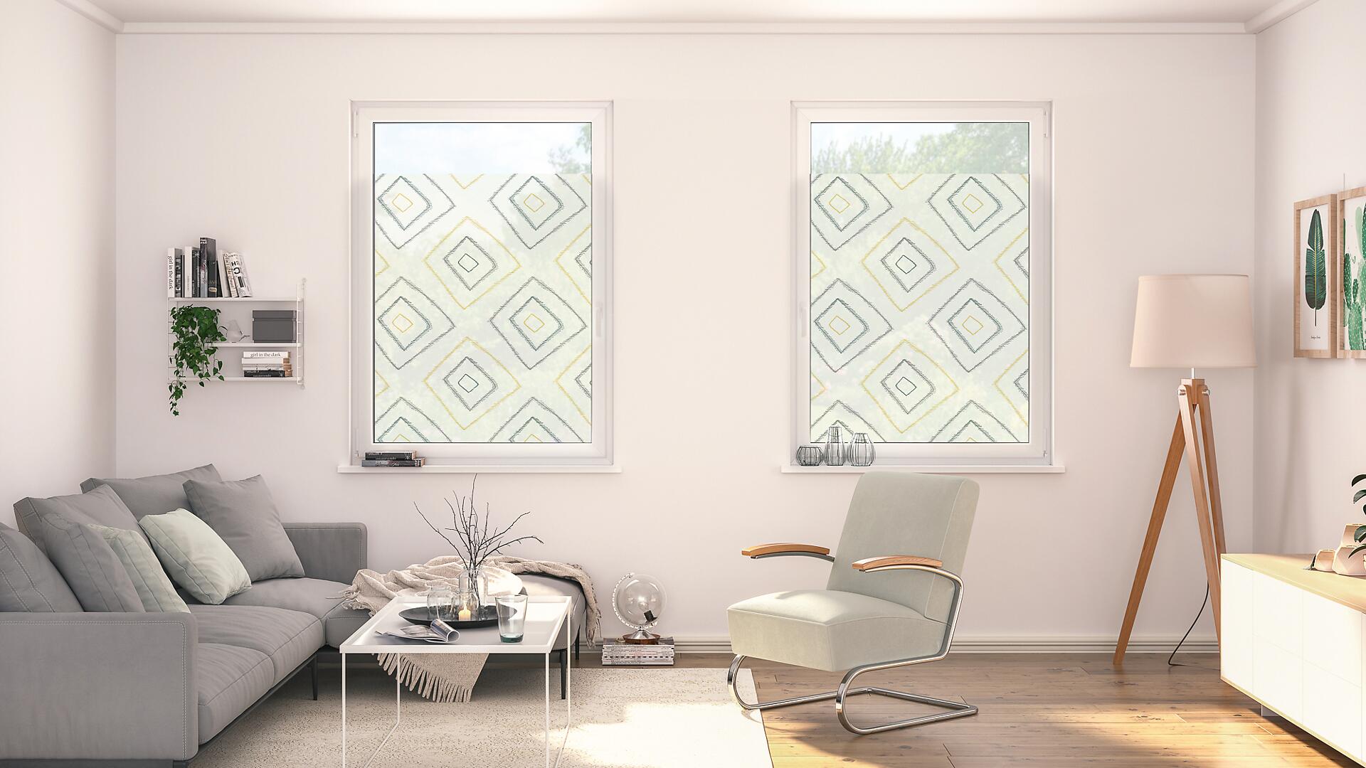 LICHTBLICK Fensterfolie Boho Drop Rectangle Grafik Boho Drop Rectangle beige B/L: ca. 100x130 cm