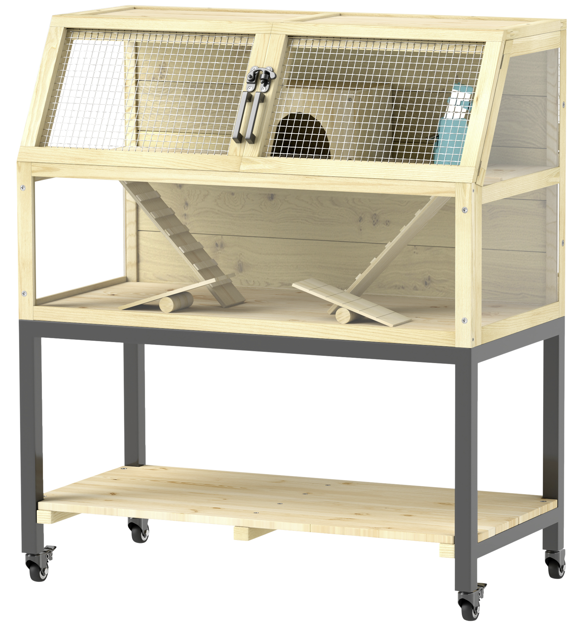 PawHut Zwerghamsterkäfig Holzoptik Holz B/H/L: ca. 43x101x87 cm