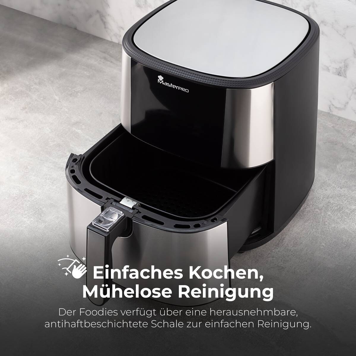 MASTERPRO Heißluftfritteuse BGMP-9167 silber Kunststoff B/H/T: ca. 36x39,5x41 cm ca. 6 l