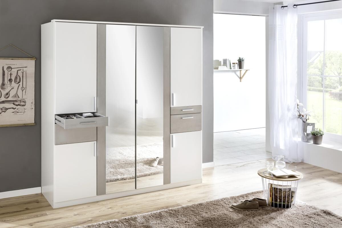 Kleiderschrank Koblenz weiß B/H/T: ca. 180x198x58 cm