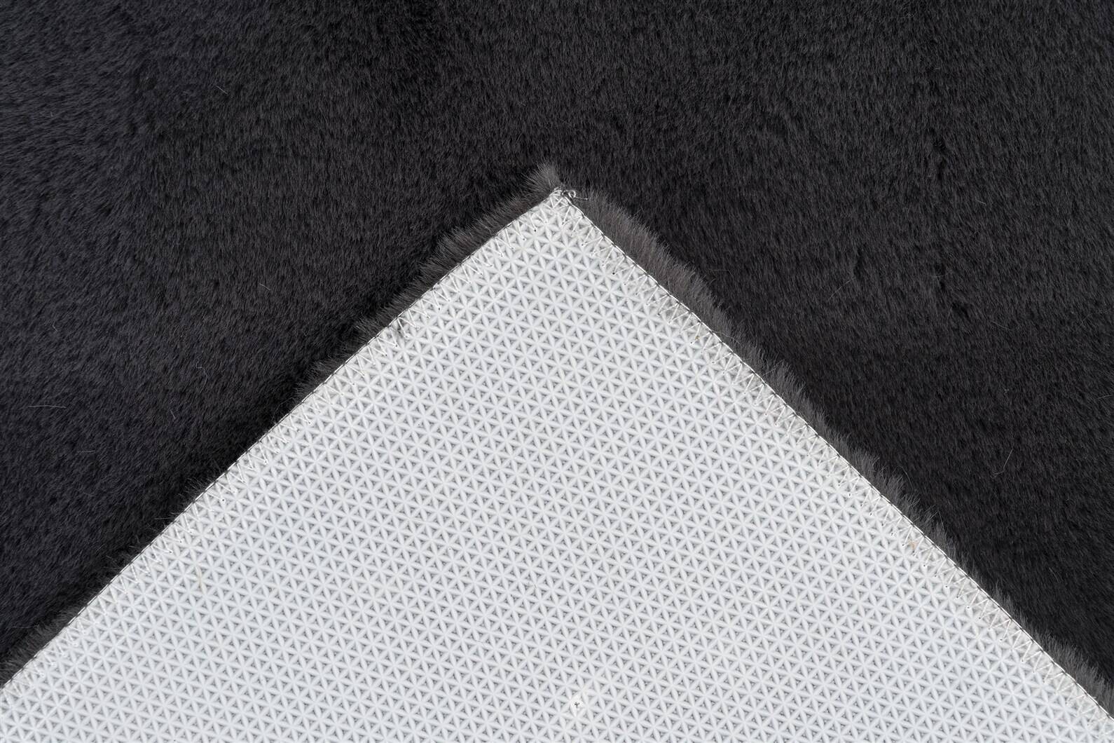 Kayoom Kurzflorteppich Badematte Rabbit Light 125 dunkelgrau B/H/L: ca. 70x2,4x130 cm