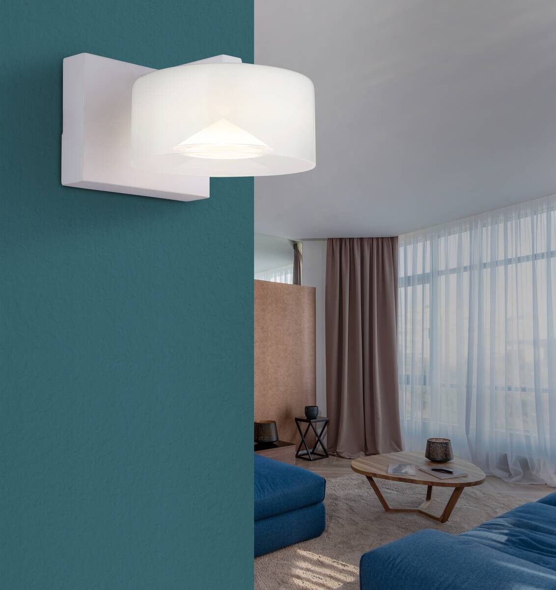 GLOBO Wandleuchte weiß Opal Glas Metall B/H: ca. 15x11 cm 1 Brennstellen