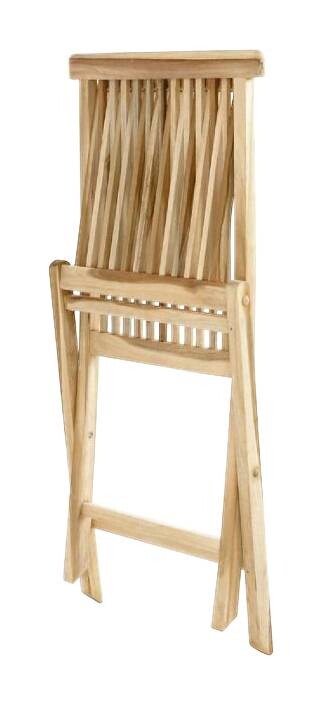 VCM Gartenstuhl 4er Set braun Teakholz B/H/T: ca. 46x89x62 cm