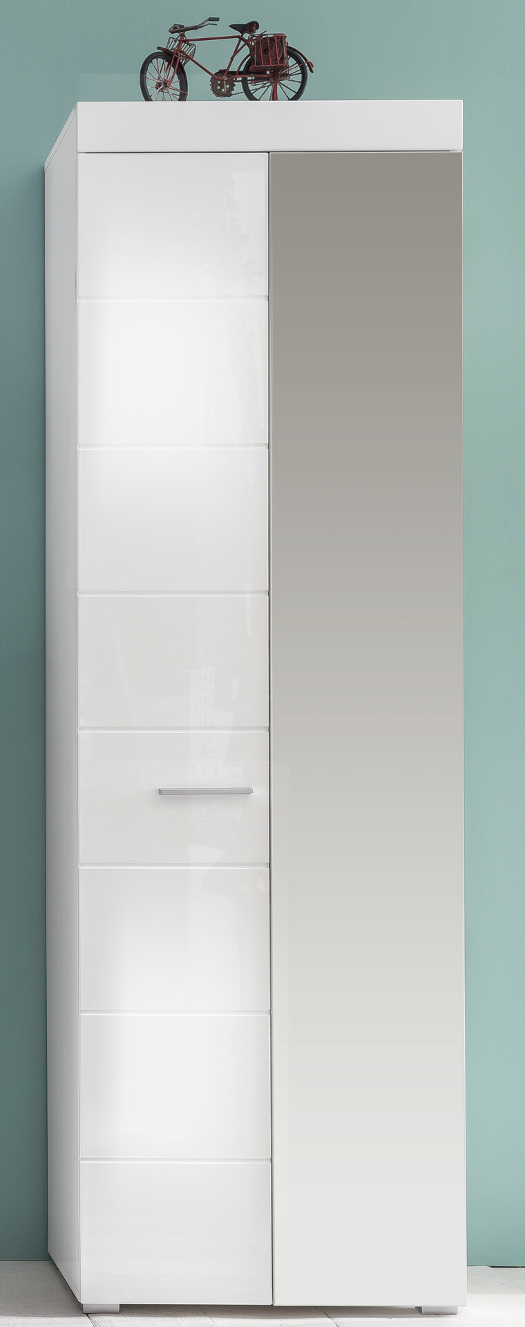 Garderobenschrank Amanda weiß Hochglanz B/H/T: ca. 62x195x38 cm