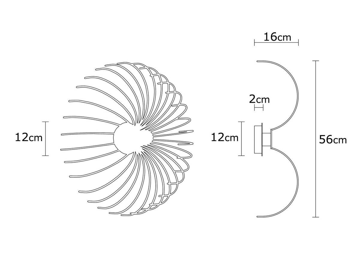 Opviq Wandleuchte schwarz Metall B/H/L: ca. 16x56x16 cm E27 1 Brennstellen