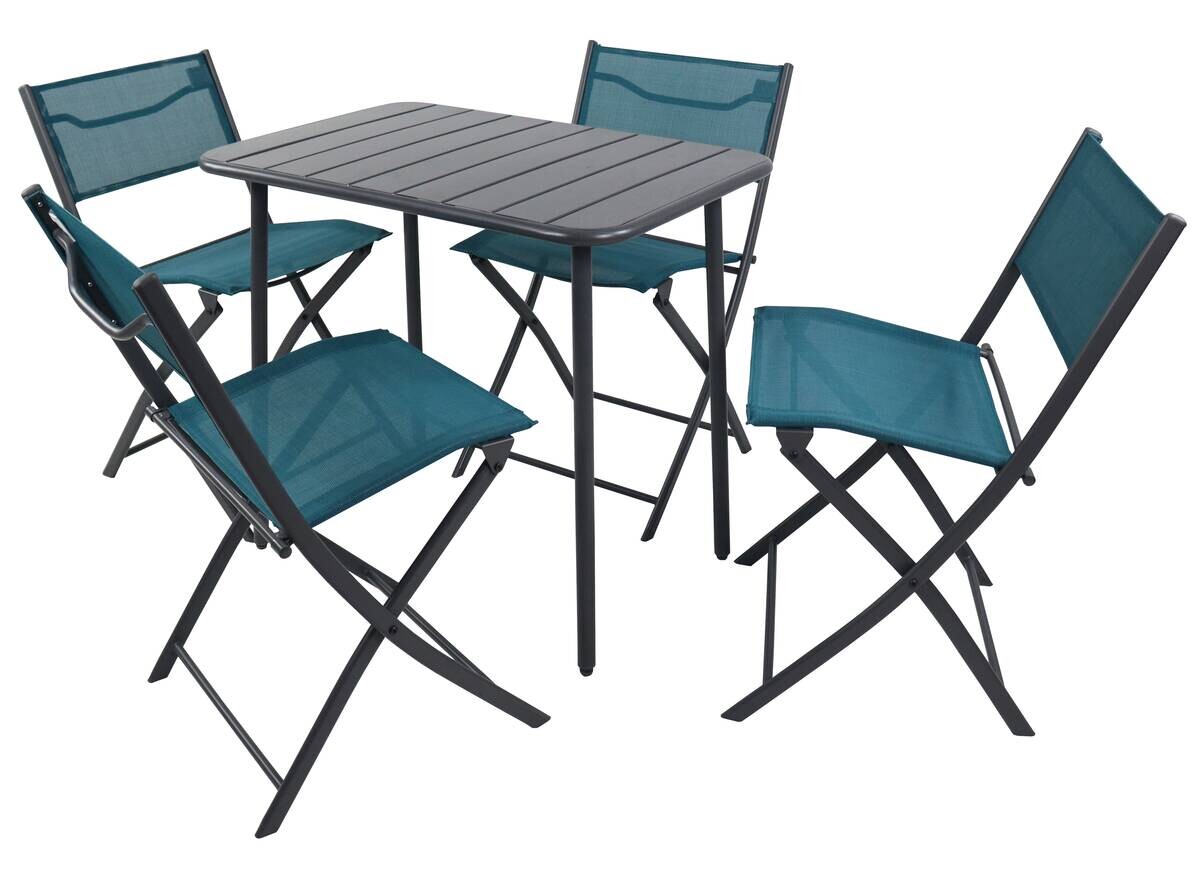 VCM Gartensitzgruppe Sumila türkis Stahl B/H/L: ca. 80x72x55 cm