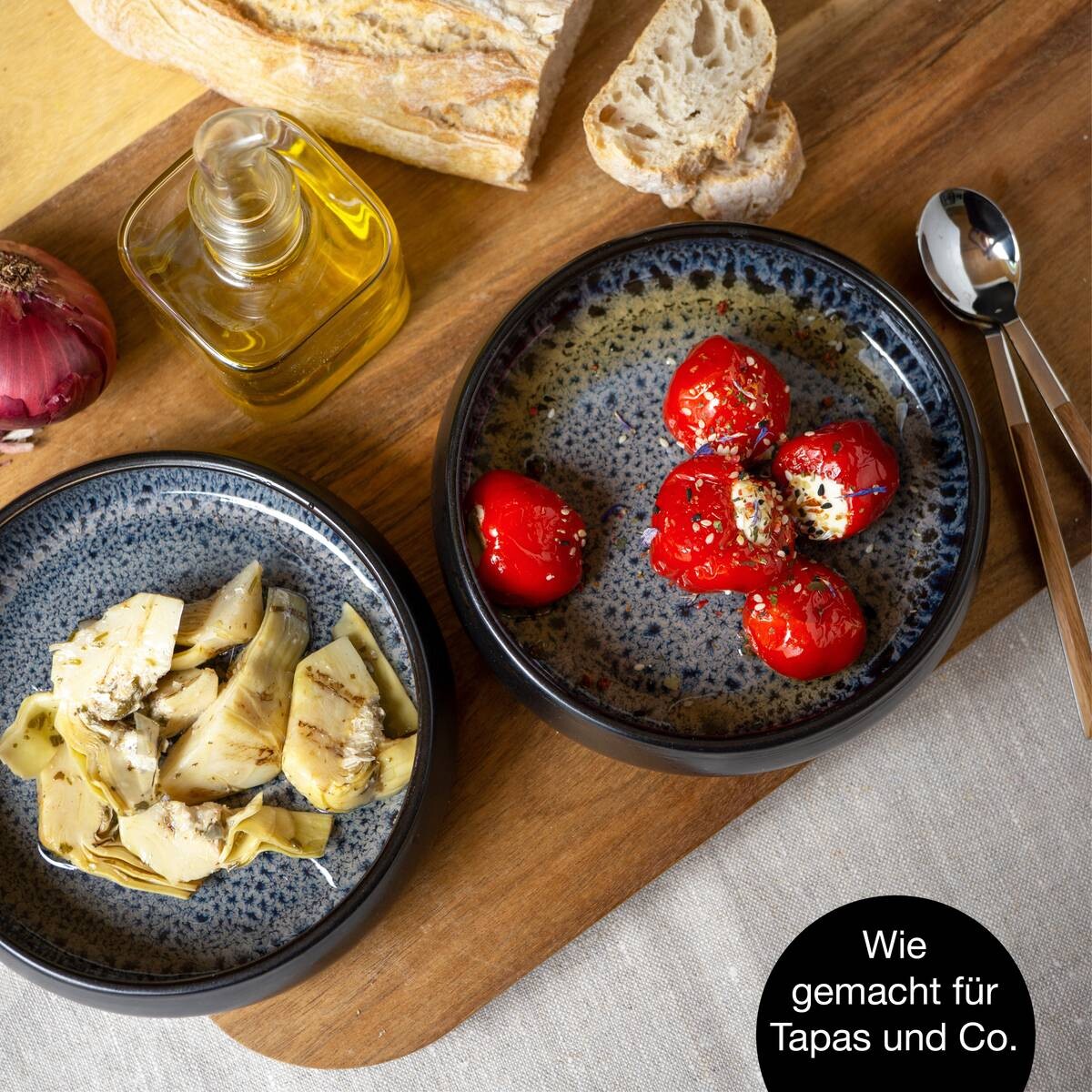 Moritz & Moritz Dessertschalen-Set grauschwarz Steinzeug H/D: ca. 5x19 cm