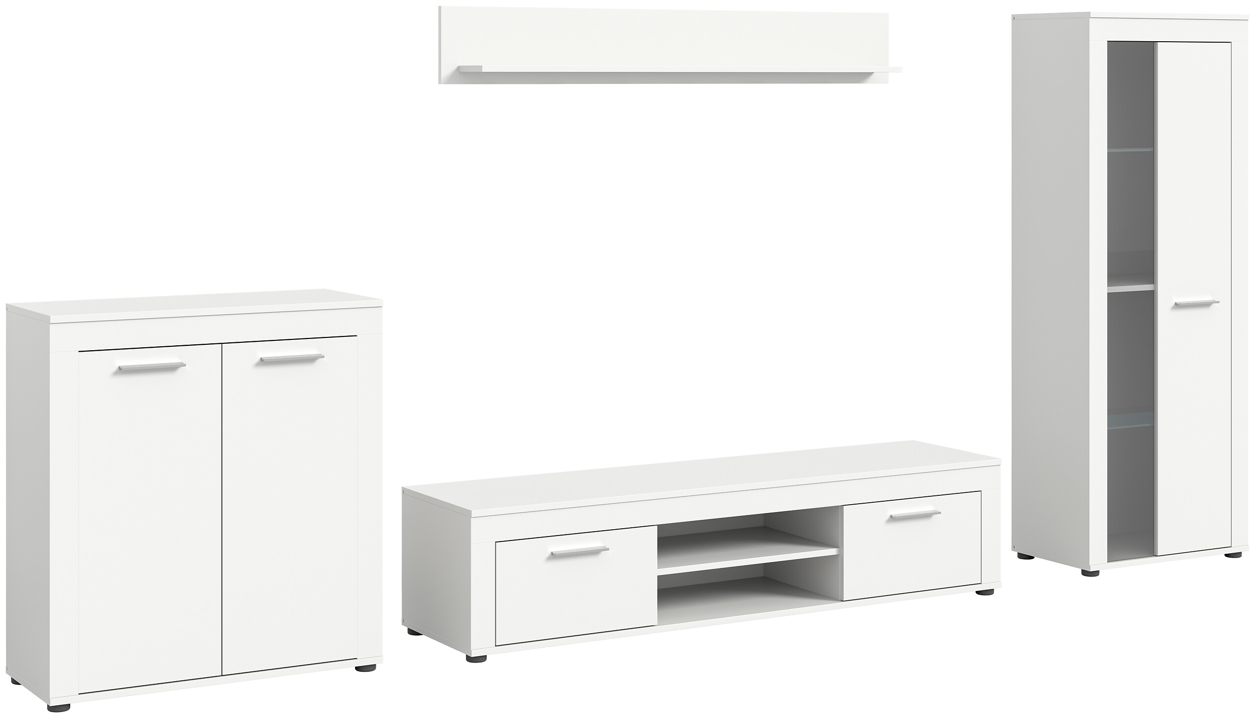 Wohnwand Jam weiß B/H/T: ca. 330x159x35 cm