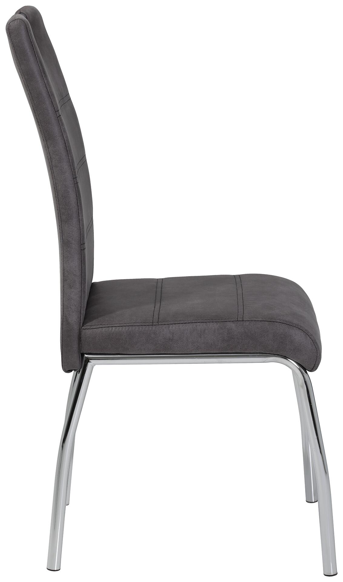 Stuhl Susi 2er Set anthrazit Vintage Microfaser B/H/T: ca. 44x98x61 cm