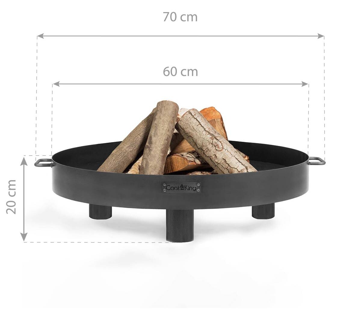 CookKing Feuerschale Tunis 60 schwarz Stahl B/H/T: ca. 60x20x60 cm