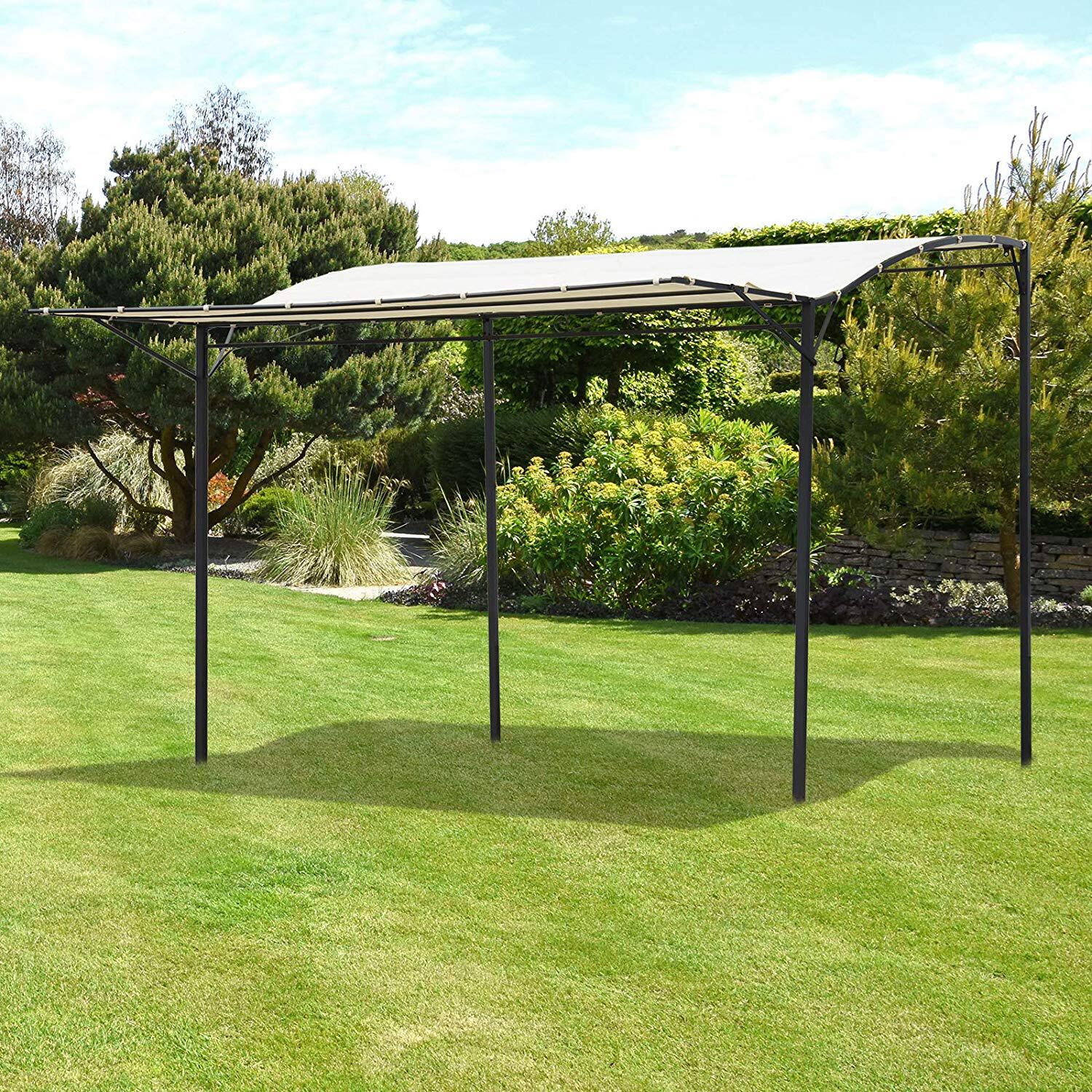 Outsunny Pavillon schwarz Stahl B/H/L: ca. 250x250x300 cm