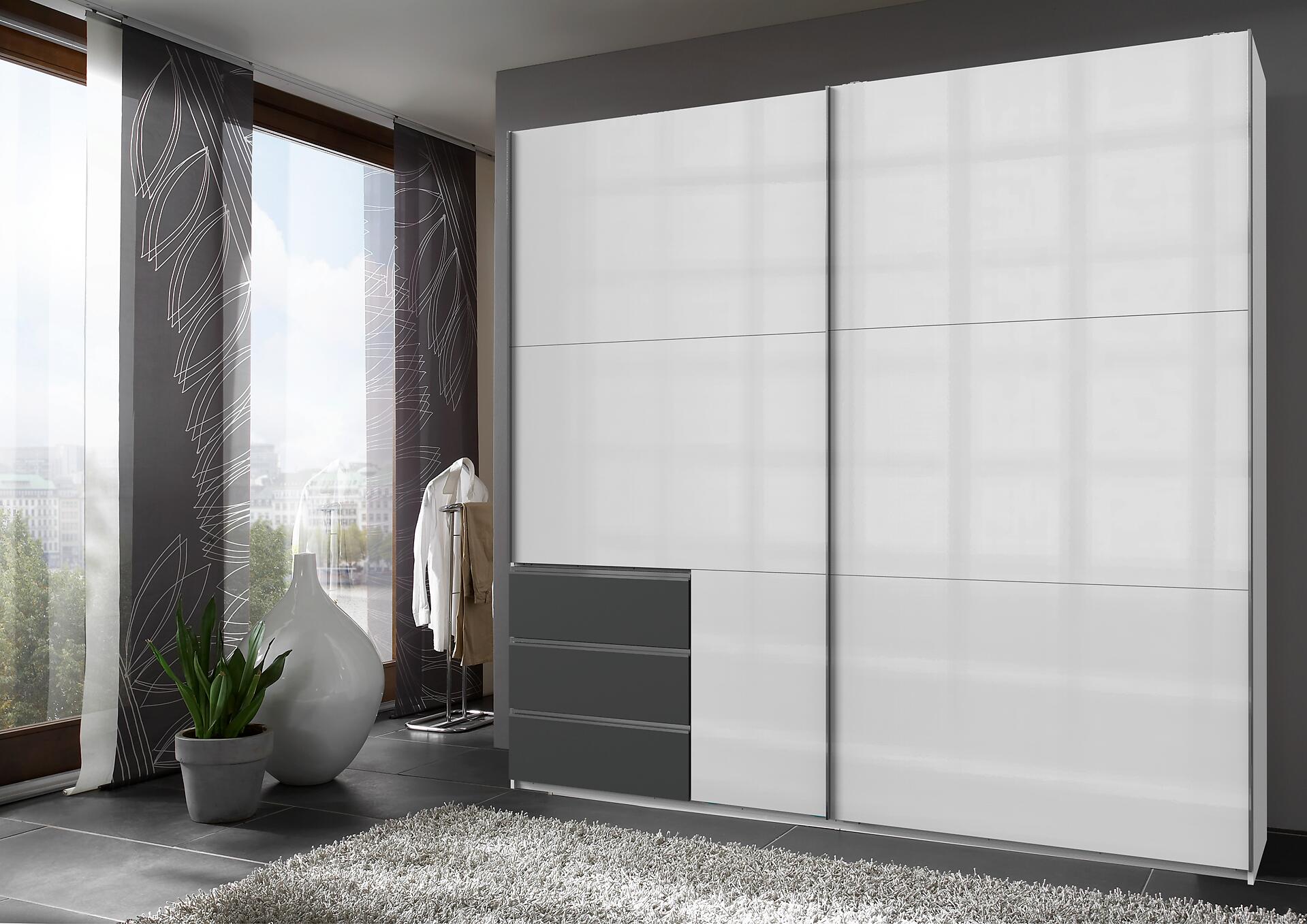 Schwebetürenschrank Level weiß B/H/T: ca. 250x236x65 cm