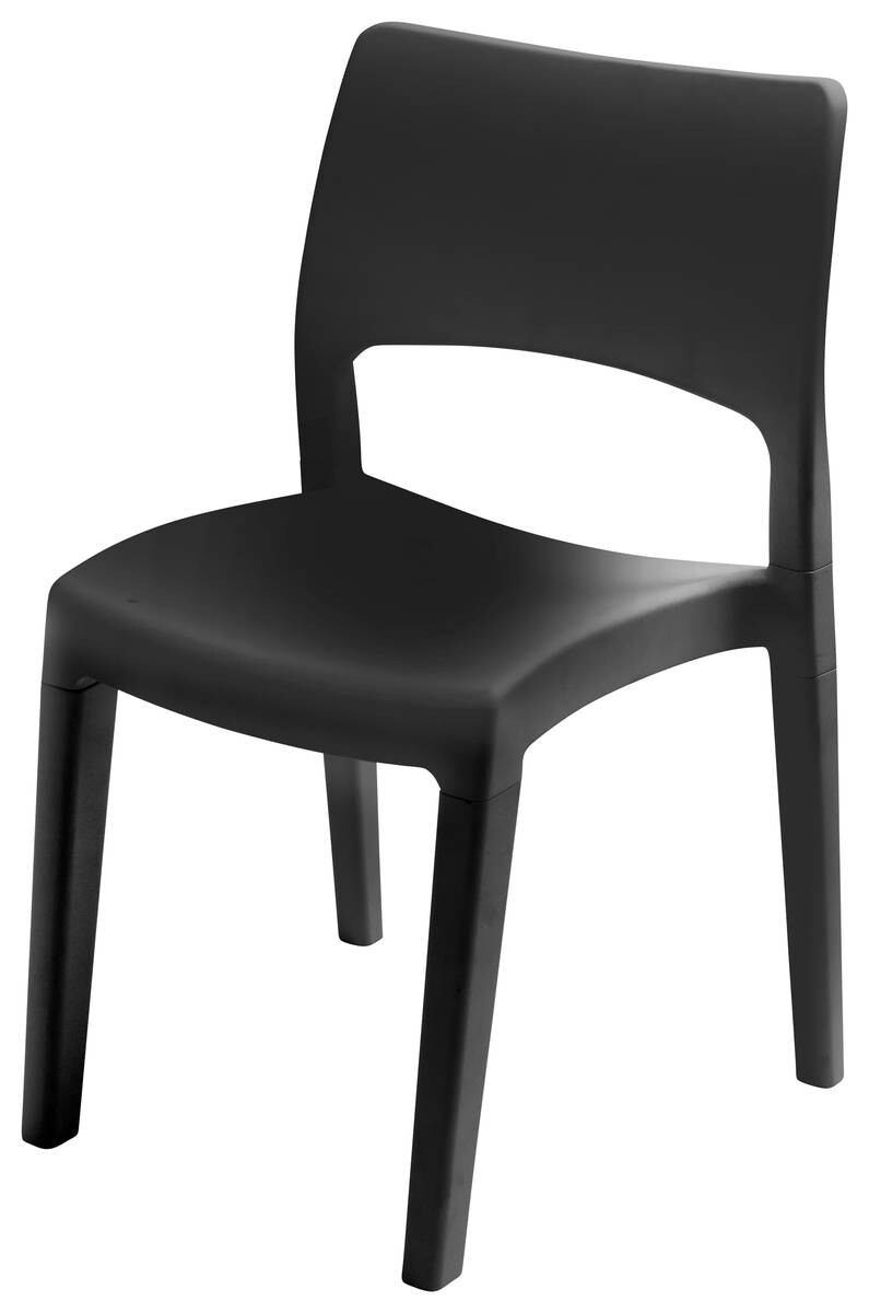 ProGarden Stapelstuhl Klik Klak anthrazit Kunststoff