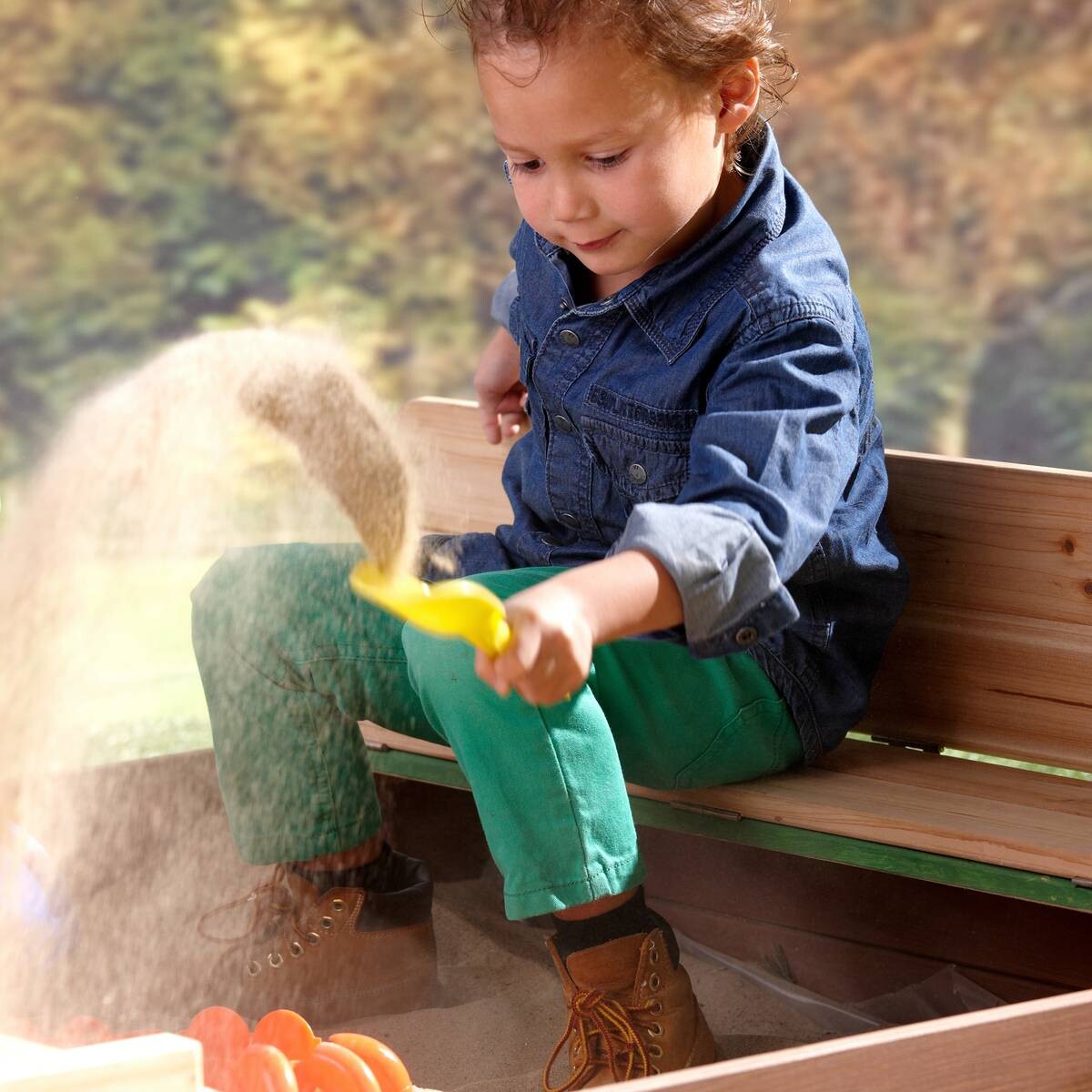 AXI Sandkasten Ella braun Holz B/H/L: ca. 95x20x100 cm