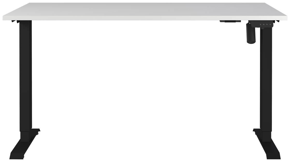 Schreibtisch 8023-581 Lichtgrau schwarz B/H/T: ca. 140x118x80 cm