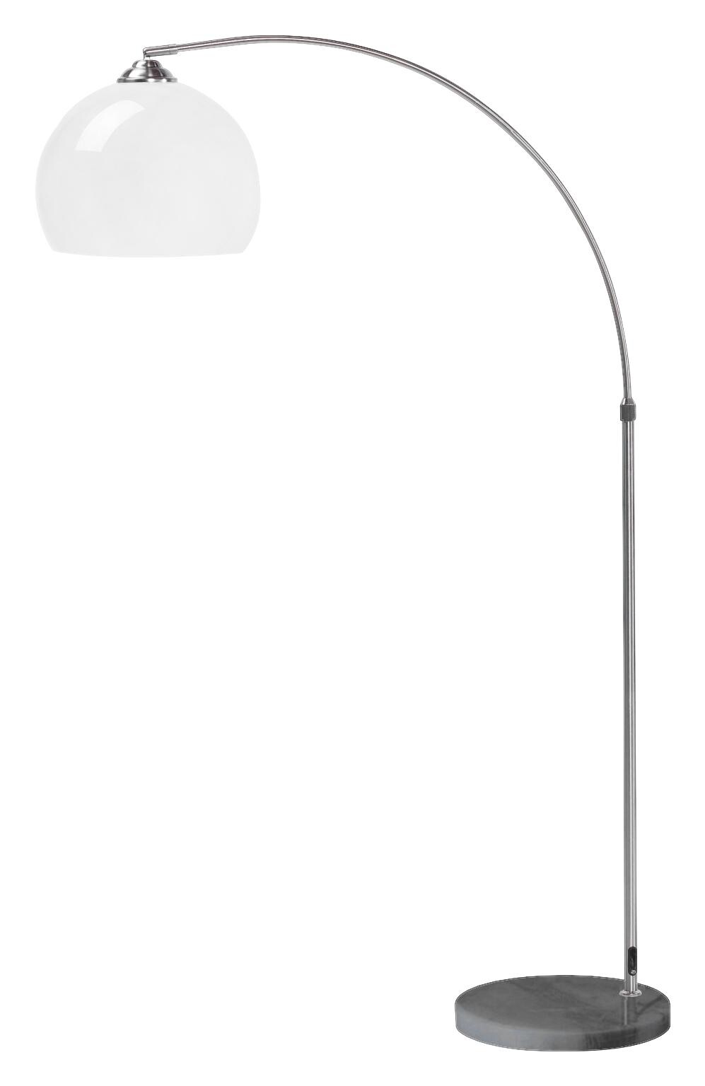 POCOline Bogenleuchte Arco weiß nickel Metall Kunststoff H: ca. 208 cm E27 1 Brennstellen
