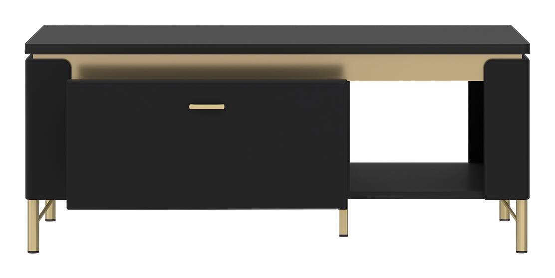 Couchtisch Norica schwarz matt gold Optik B/H/T: ca. 110x46x65 cm