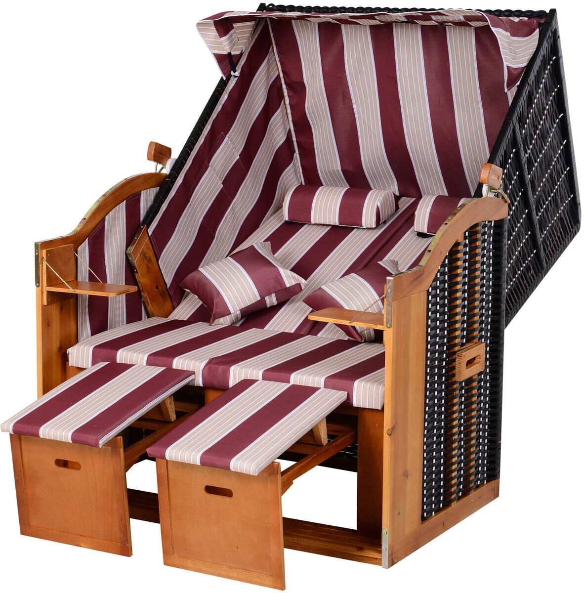 Outsunny Strandkorb braun Metall B/H/T: ca. 118x150x79 cm