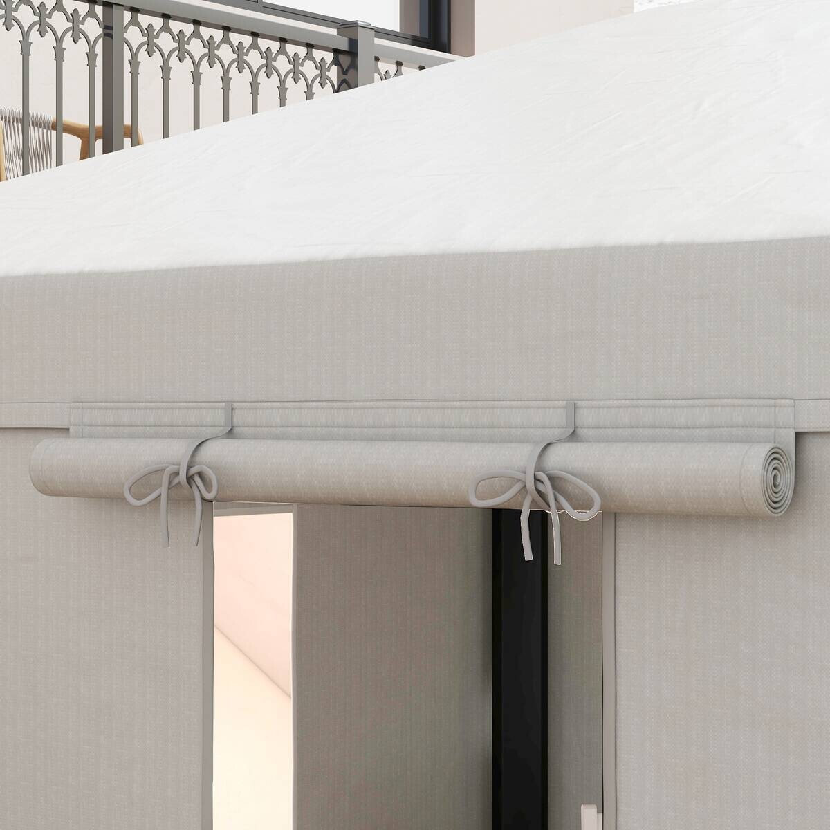 Outsunny Pavillon-Abdeckung 3,6x3m weiß Kunststoff B/H/L: ca. 300x270x360 cm