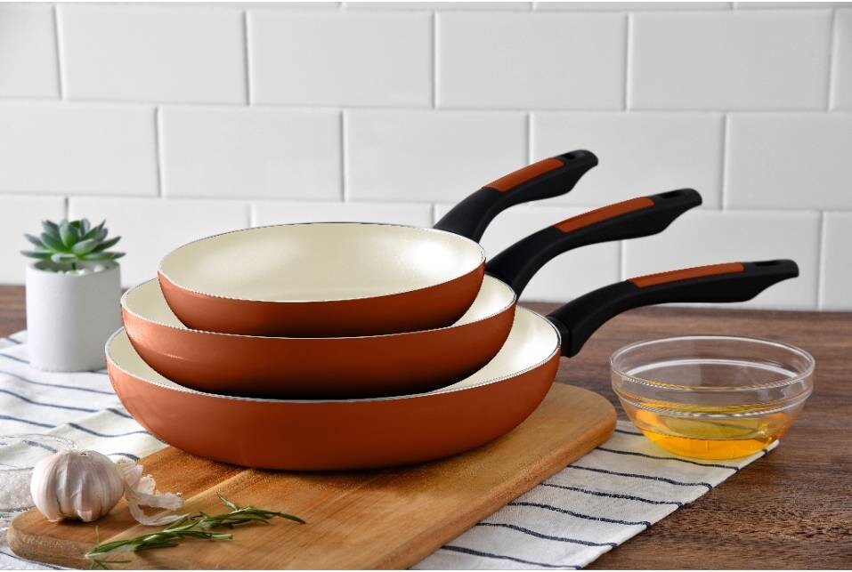 BENETTON Pfannenset Safari rot Aluminium 3 tlg.