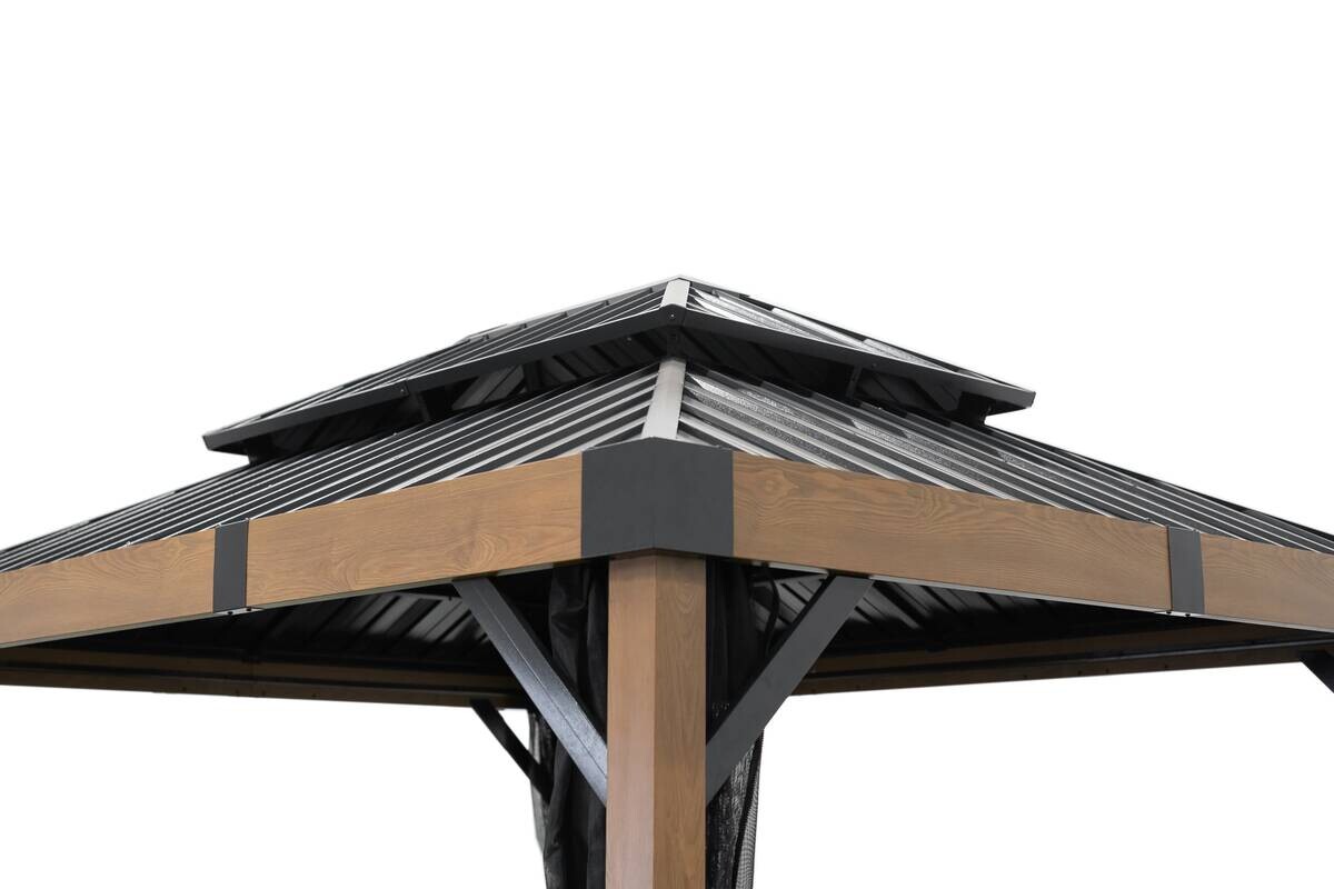 Sojag Pavillon Fontana braun Aluminium B/H/L: ca. 364,3x310x298 cm