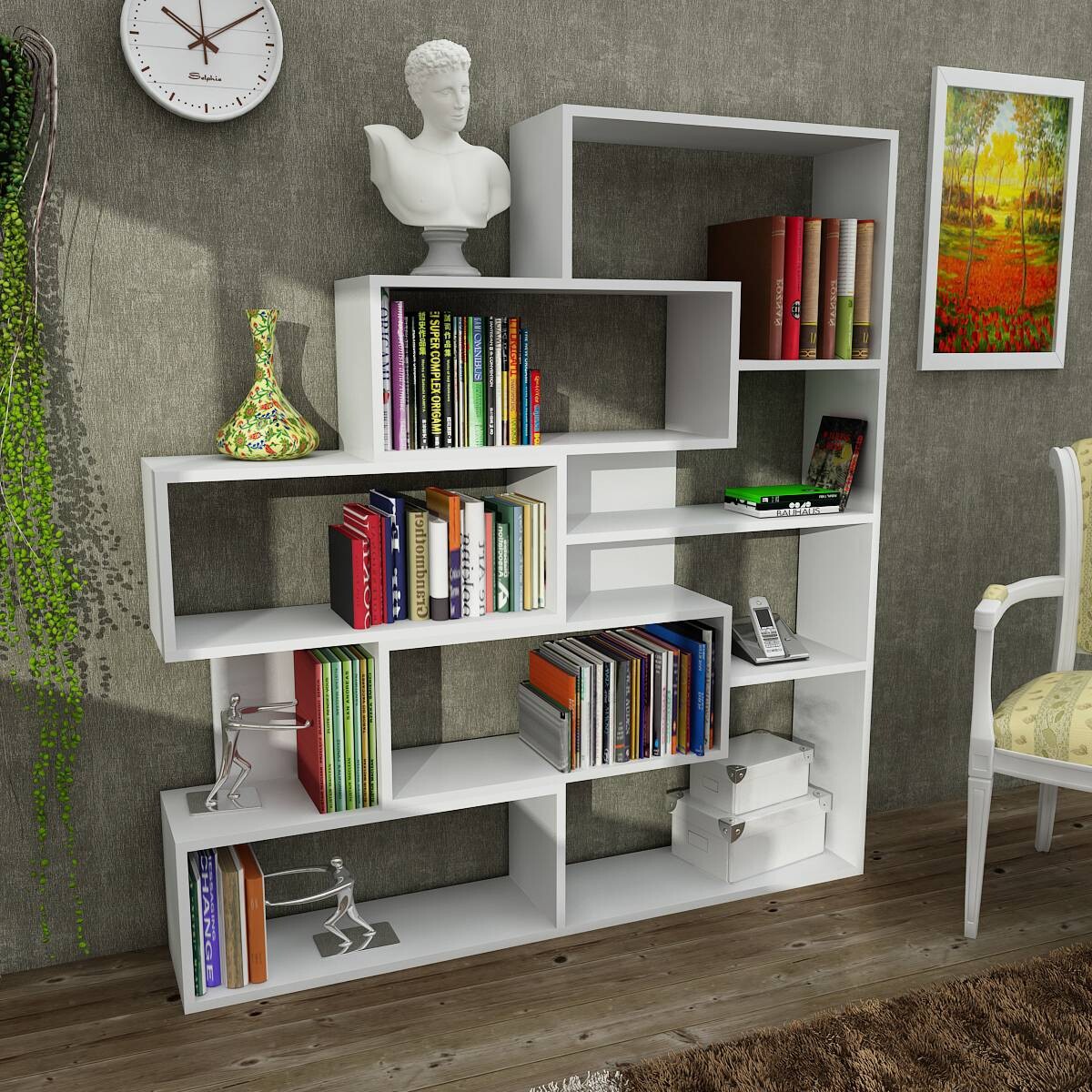 Regal Marla weiß B/H/T: ca. 139x151x22 cm