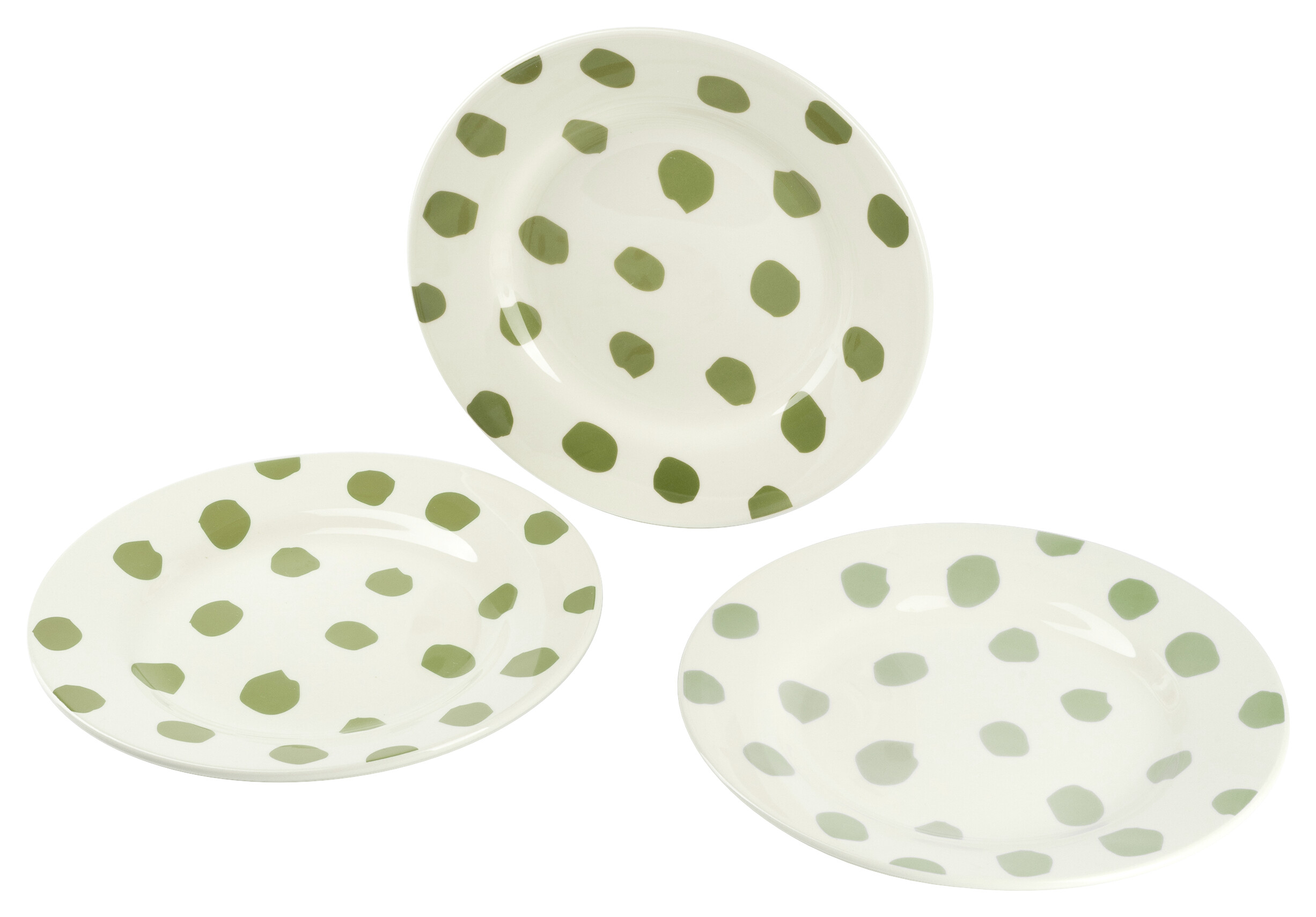 CASA SAMANTHA Teller SABOR grün Steinzeug 3 tlg.