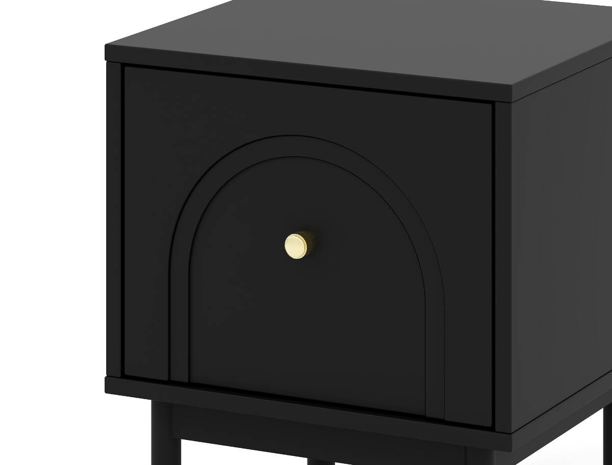 Nachtkonsole MAZOMA schwarz gold Optik B/H/T: ca. 41,5x53,5x39 cm