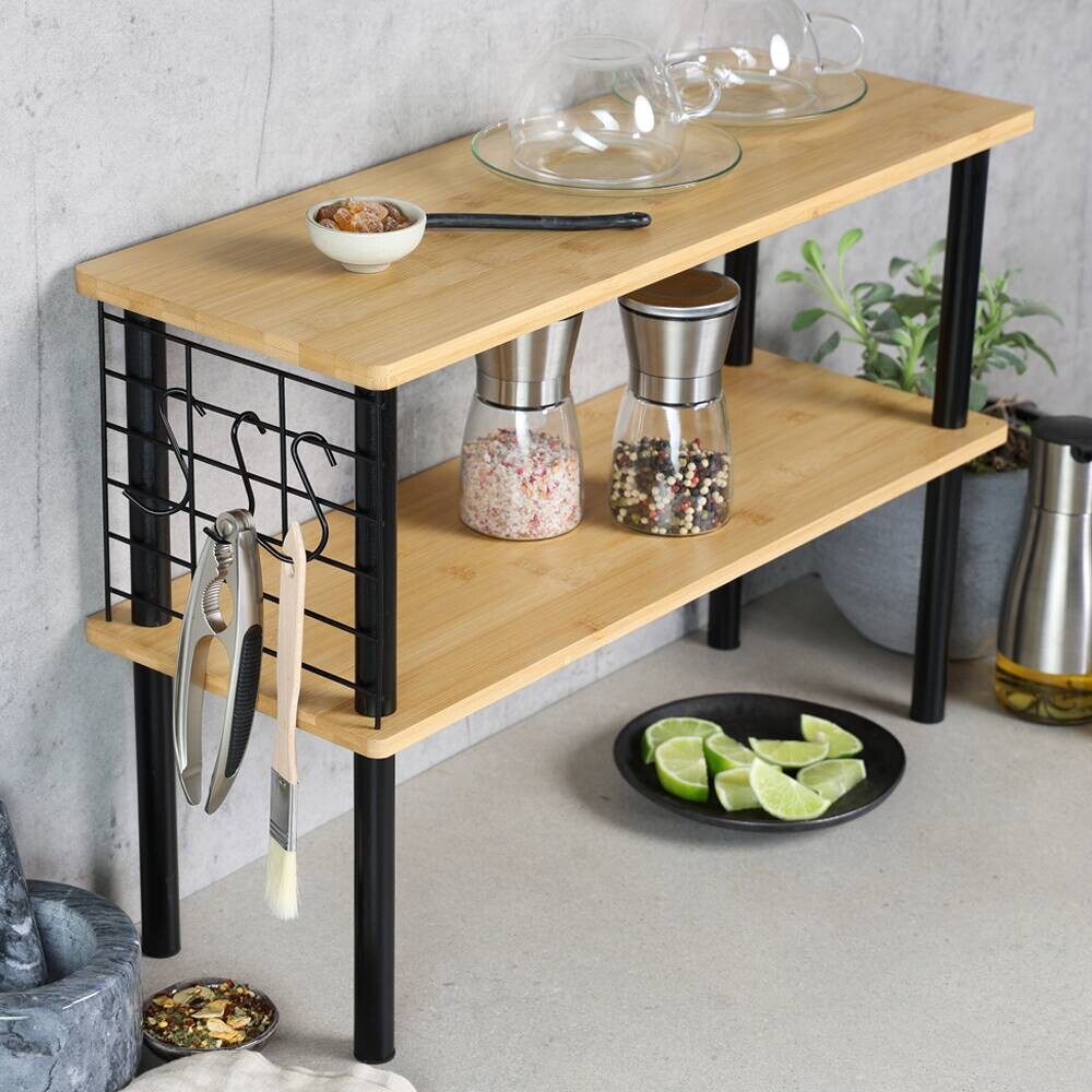 Kesper Küchenregal schwarz Bambus B/H/L: ca. 20x38x55 cm