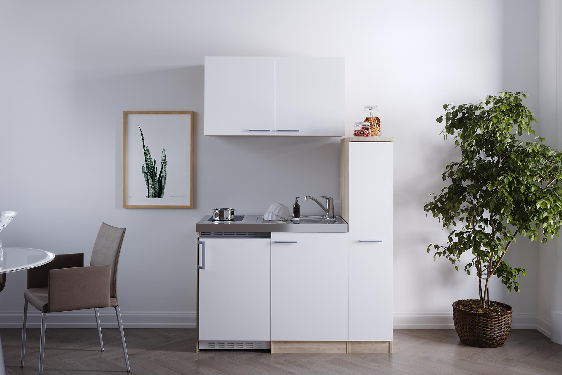 Respekta Miniküche 130 weiß matt B/H/T: ca. 130x200x60 cm